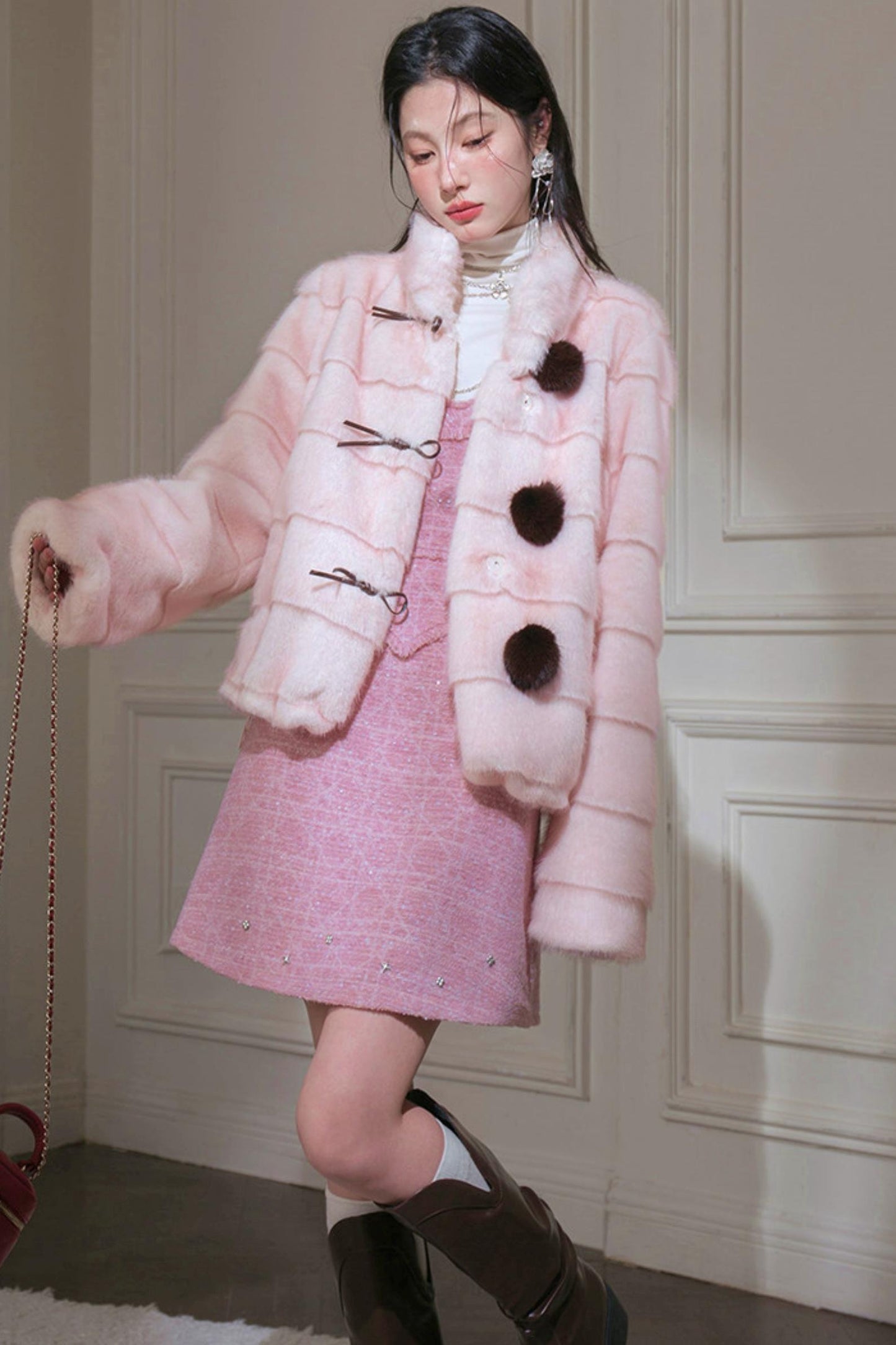 Sweetheart Glitter Tweed Dress