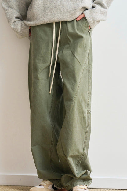 ミニマルソリッドストレートレッグパンツ