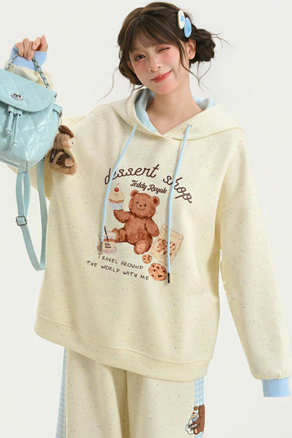 ベアプリントフードスウェット