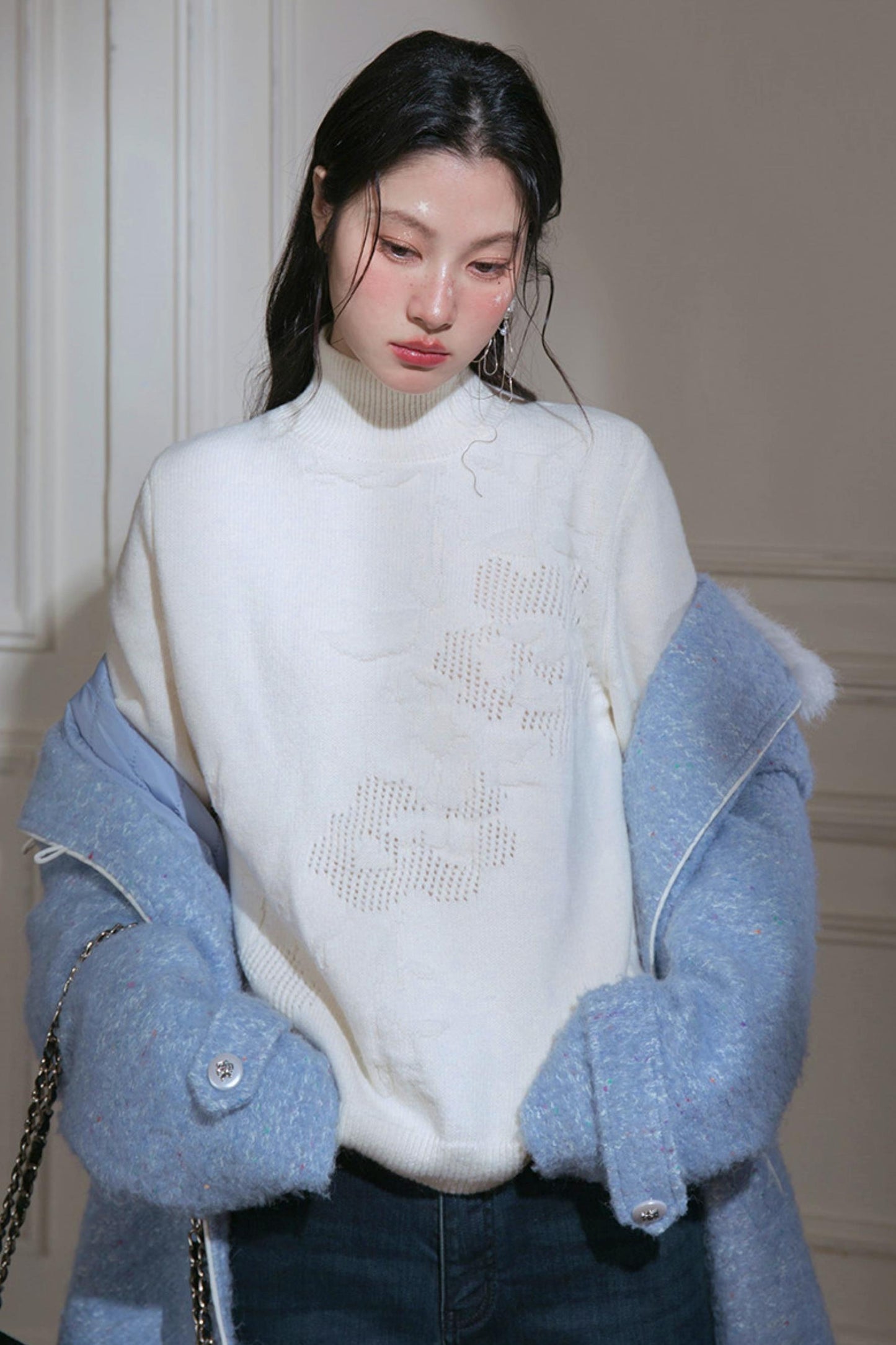 Milky White Turtleneck Top