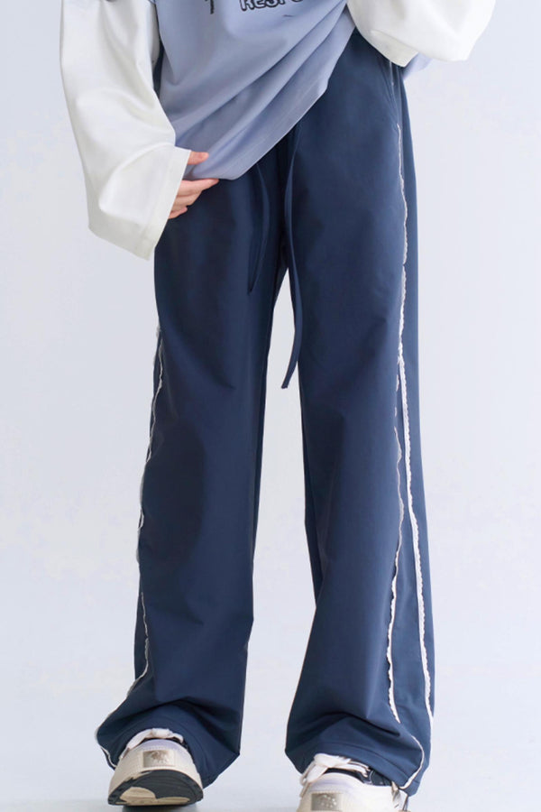 Sporty Style Lace Casual Pants
