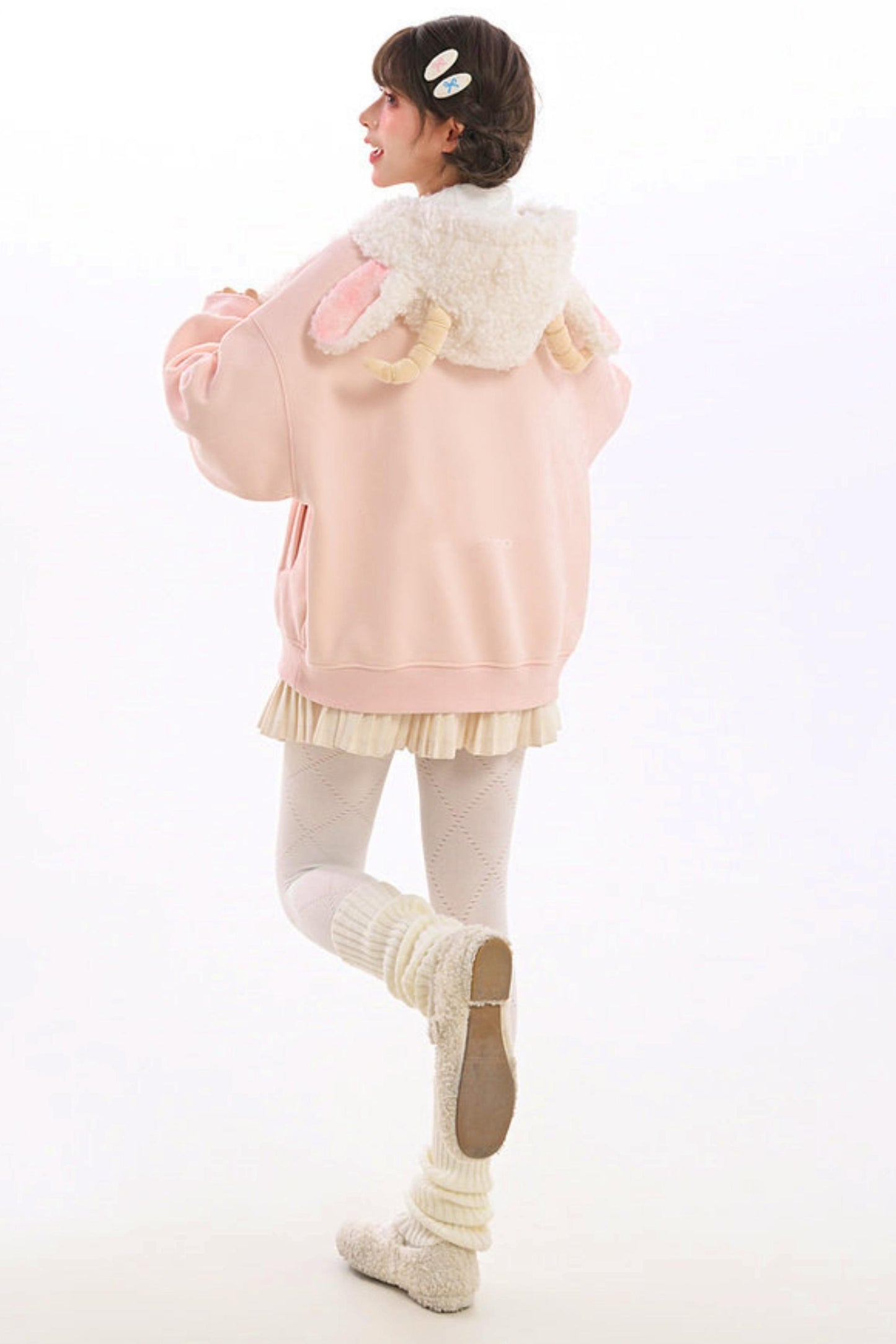 Forest Girl Lamb Fleece Sweatshirt + Hat