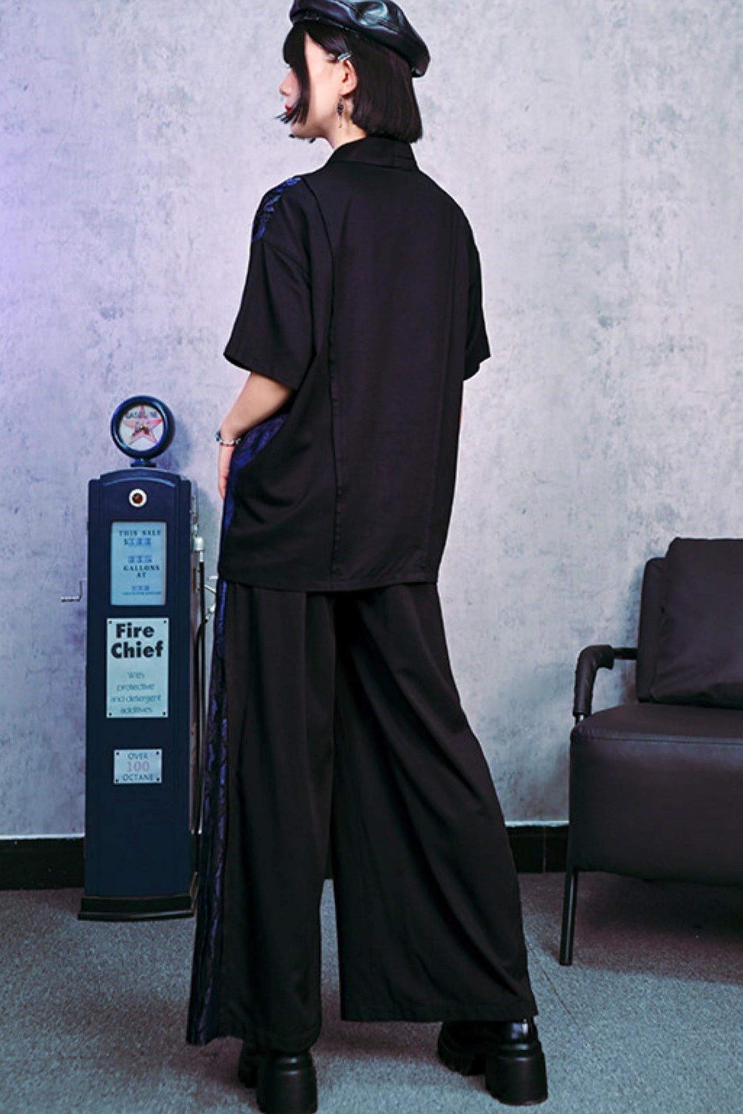 Snakeskin Print Pleated Wide-Leg Pants