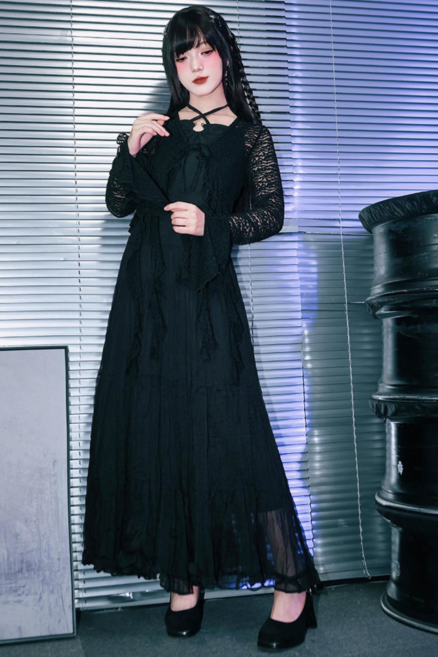 Gothic Chiffon Long Skirt