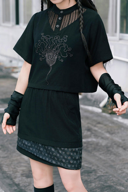 深海刺繍ダークドールセットアップ