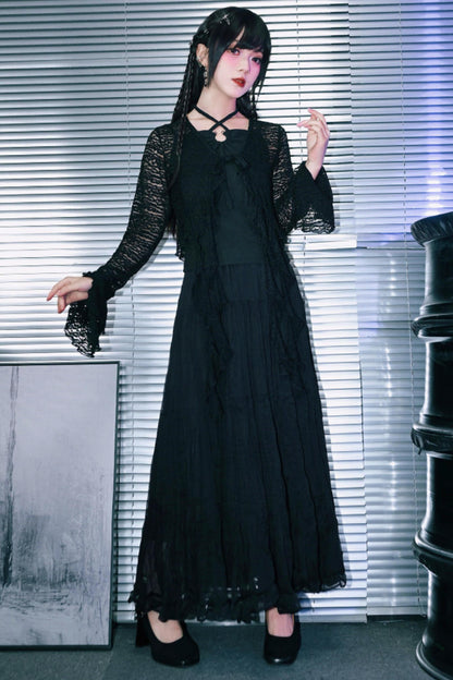 Gothic Chiffon Long Skirt