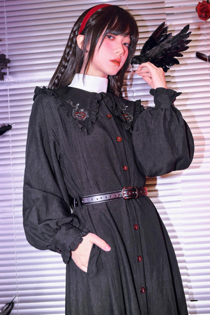 伊甸刺绣蕾丝连衣裙