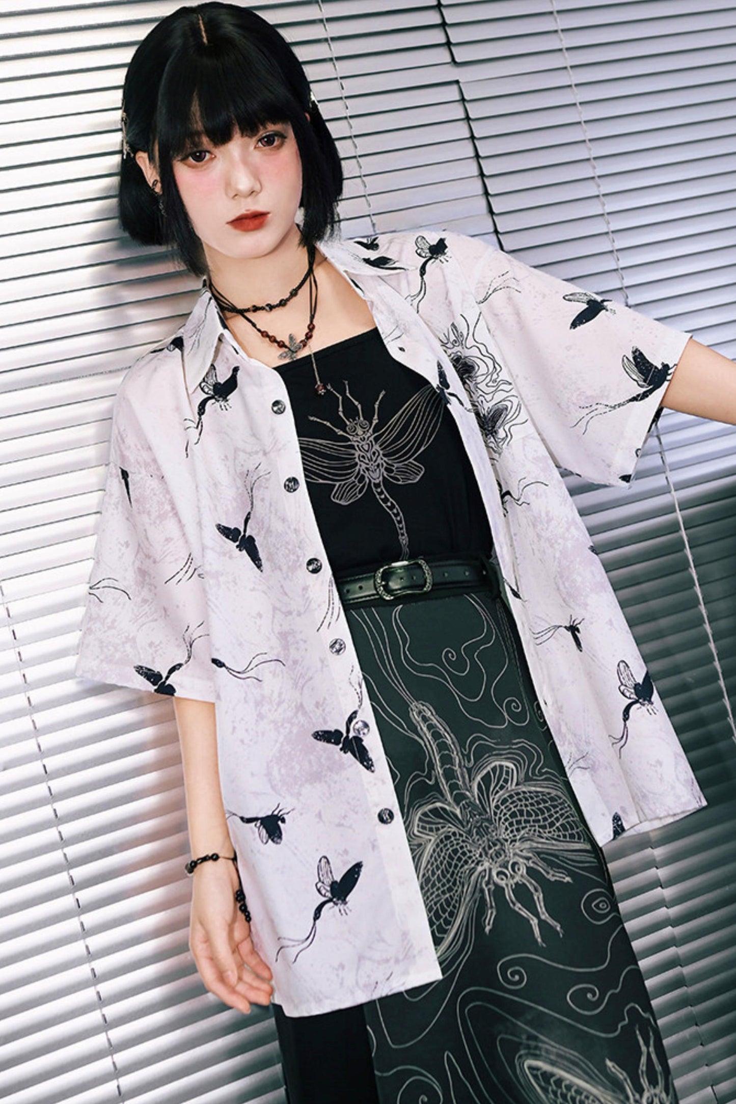 Short-Sleeved Eternity Print Top