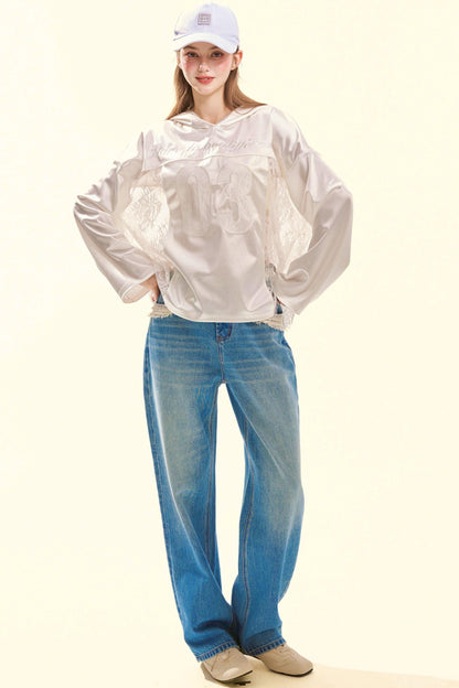 Spitzen-Vintage-Jeansstoff