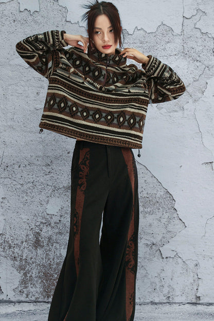 ラムウールジオメトリックジャケット