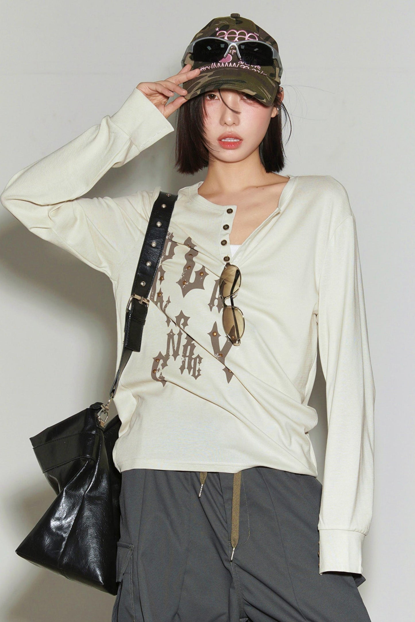 Lyocell Henley Collar Top