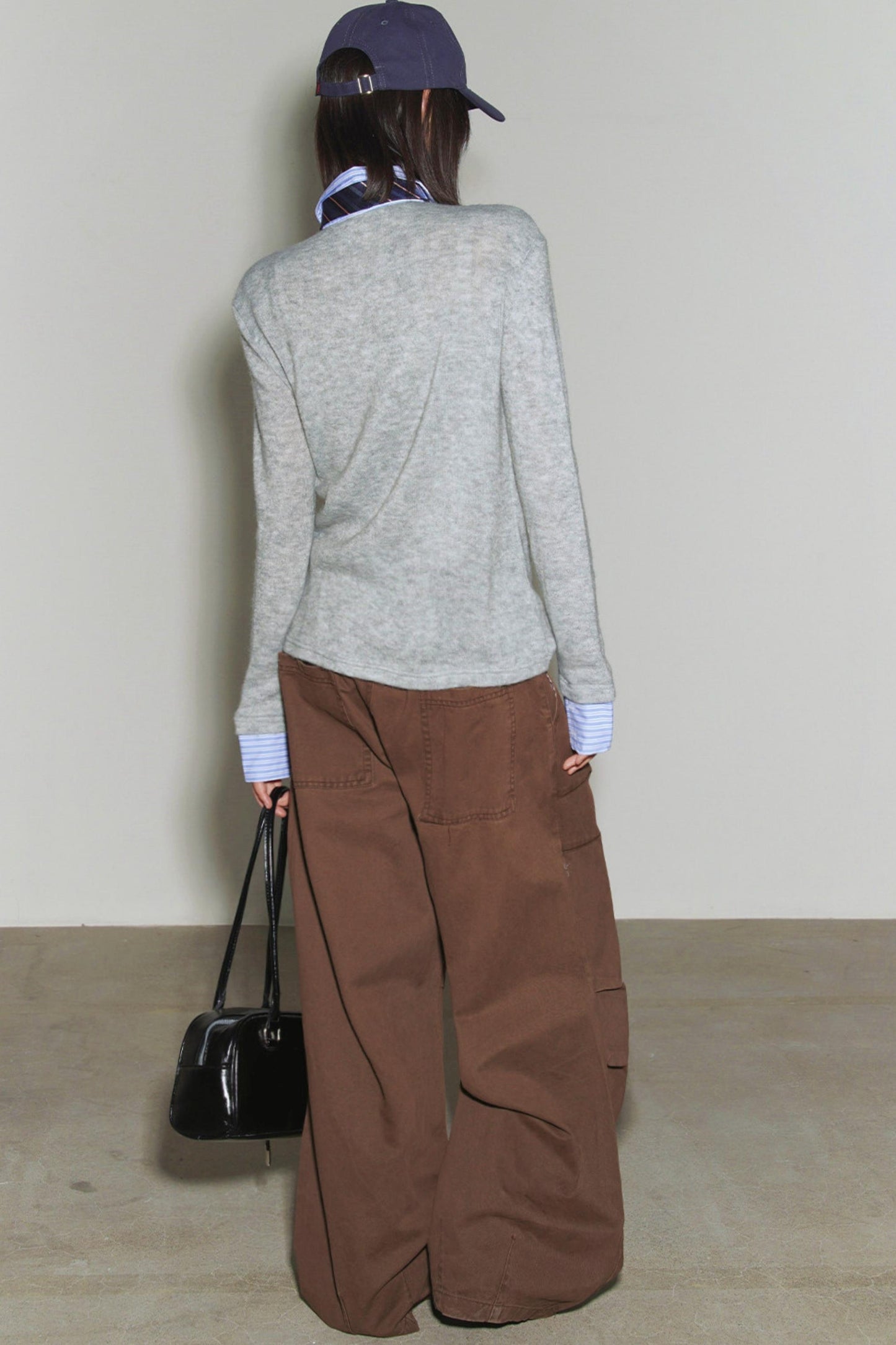 Top maglione in maglia preppy