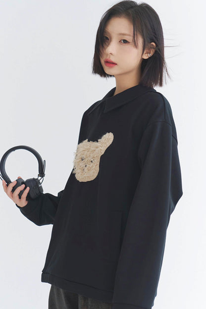 Gravity Museum Plush Puppy Sweatshirt - Women's Winter Comfort Top 2024