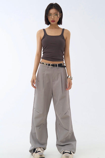 リラックスフィットプリーツレッグパンツ