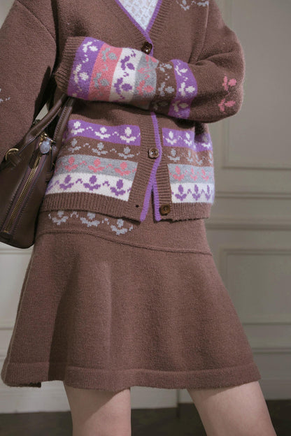 Winter Tulip Knit Cardigan + Skirt