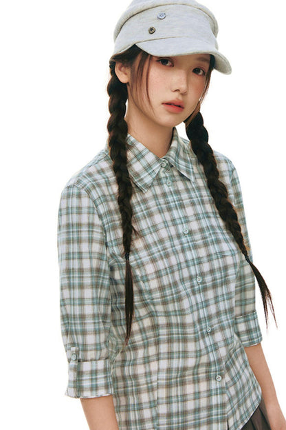 Plaid Y2K Fitted Top