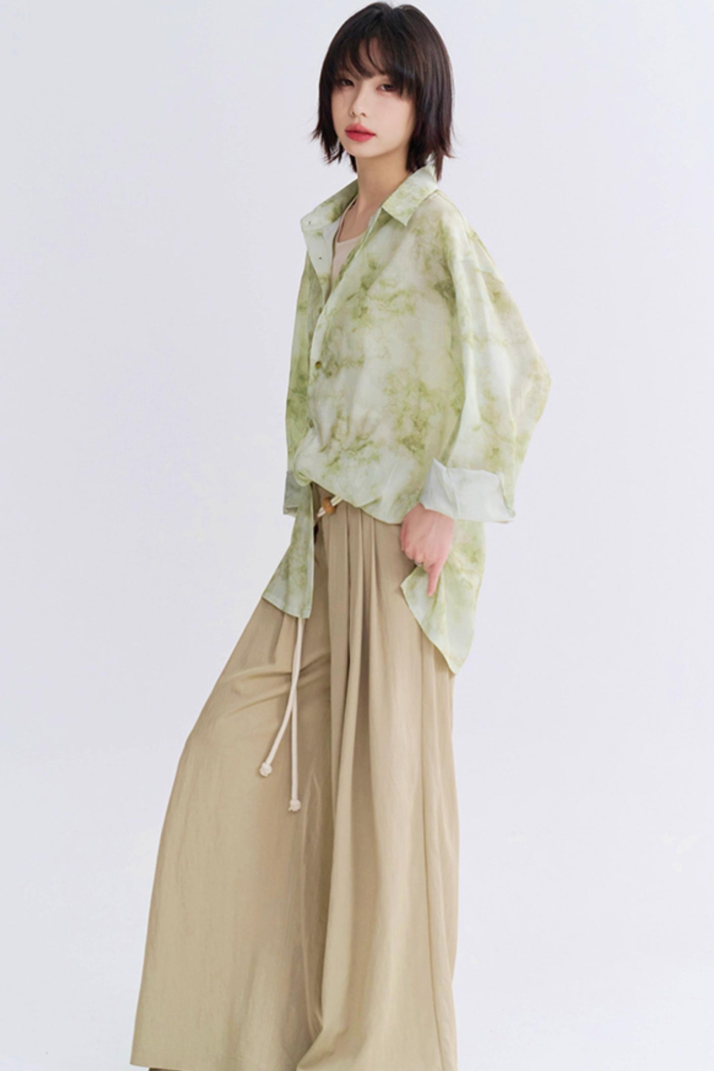 Tie-dye print mode shirt