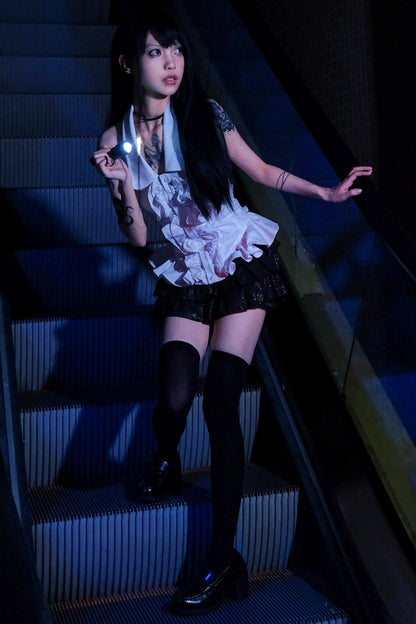 Gothic-Maid-Halter-Oberteil