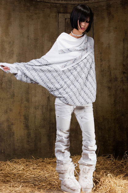 Stacked Collar Batwing Top