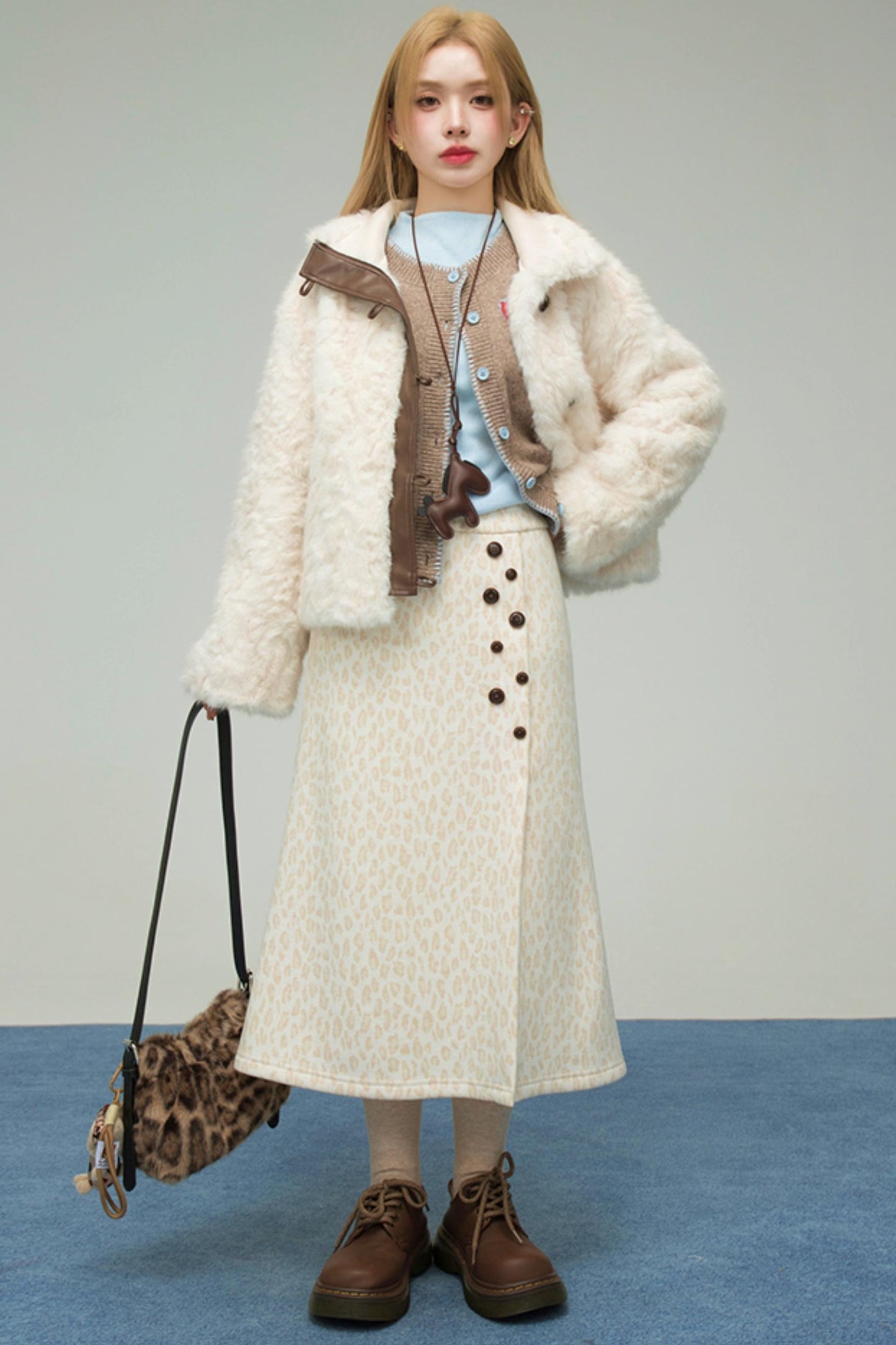 レオパードスウィートハートニットスカート