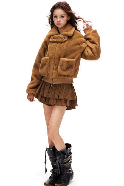 スエードラッフルドスカート