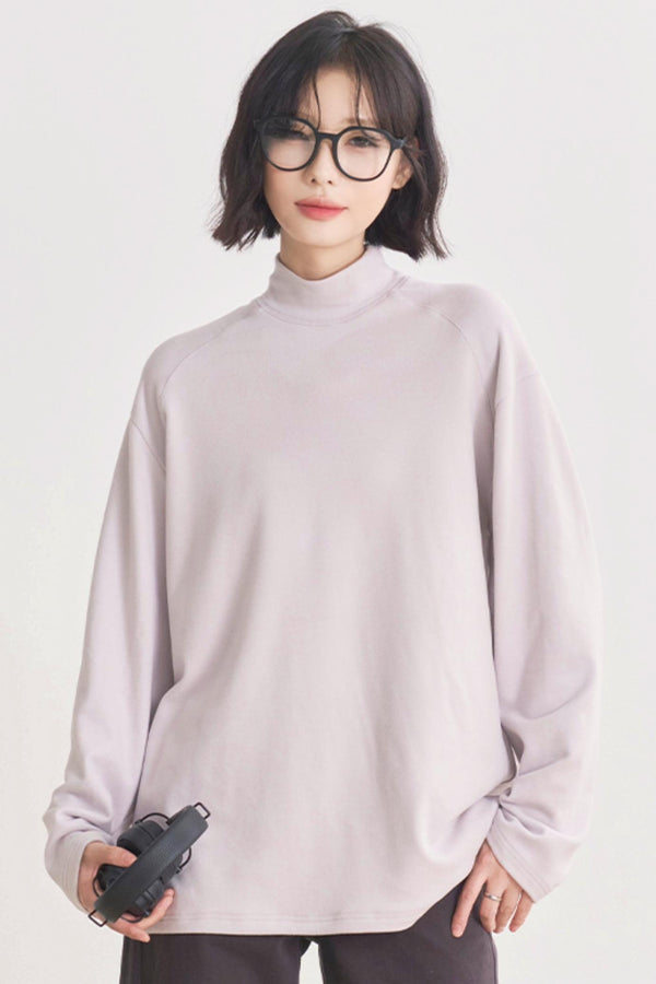 Gravity Museum Flower Loose Turtleneck T-Shirt Women's Spring/Autumn Model
