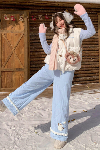 Forest Girl Cartoon Down Vest