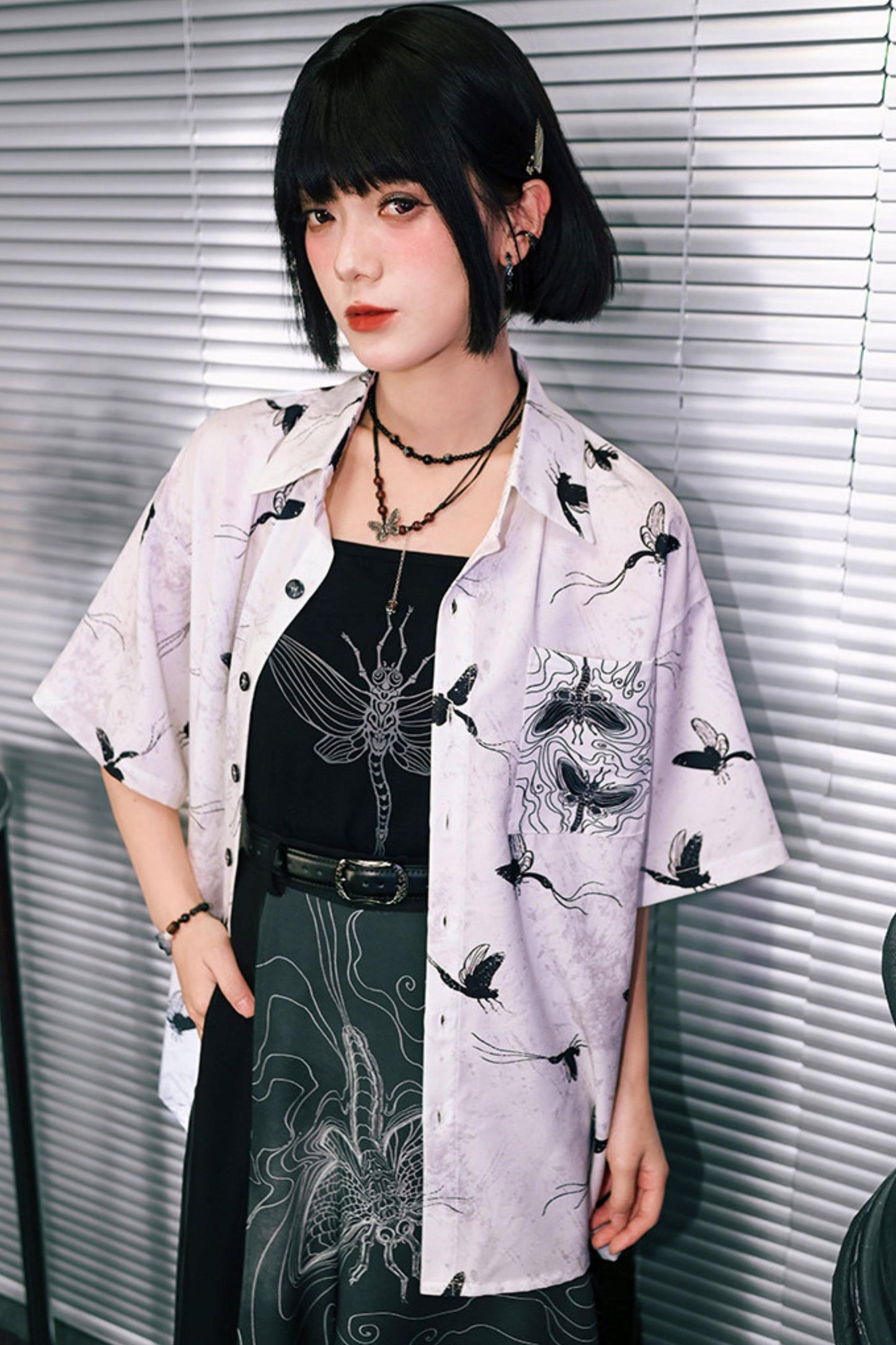 Short-Sleeved Eternity Print Top