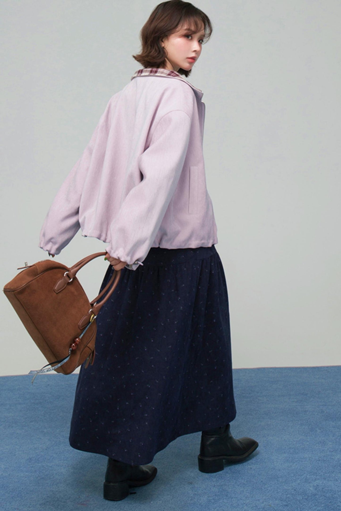 コーデュロイフローラルティアードスカート