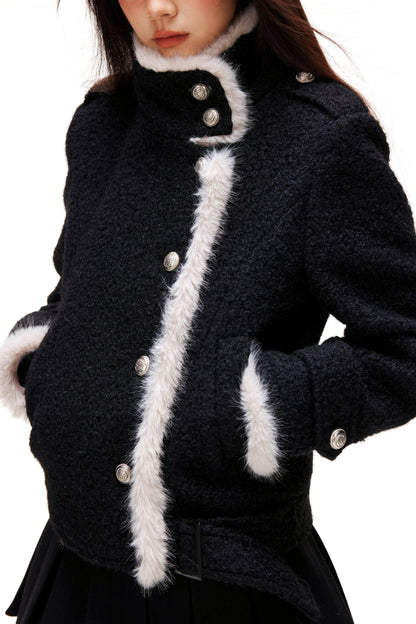 スタンドカラーモードコート