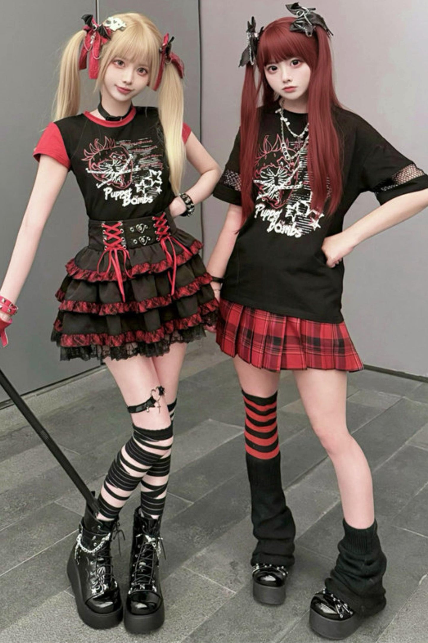 [Pre-Order] Subculture Dark Kawaii Punk T-Shirt + Skirt