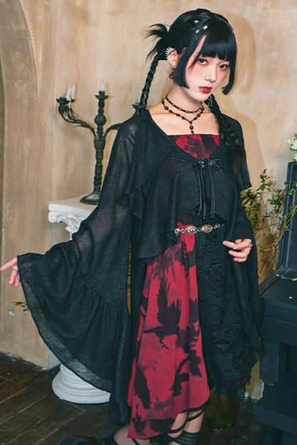 Dunkelkrähen-Chiffonkleid