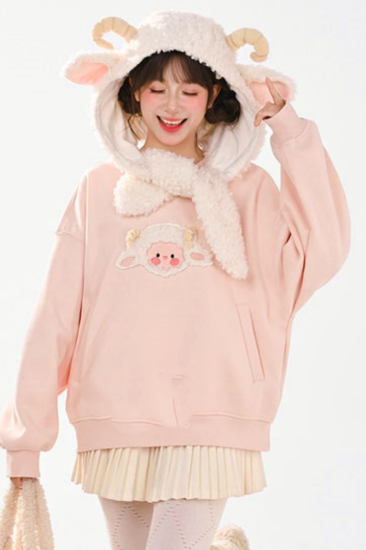 Forest Girl Lamb Fleece Sweatshirt + Hat