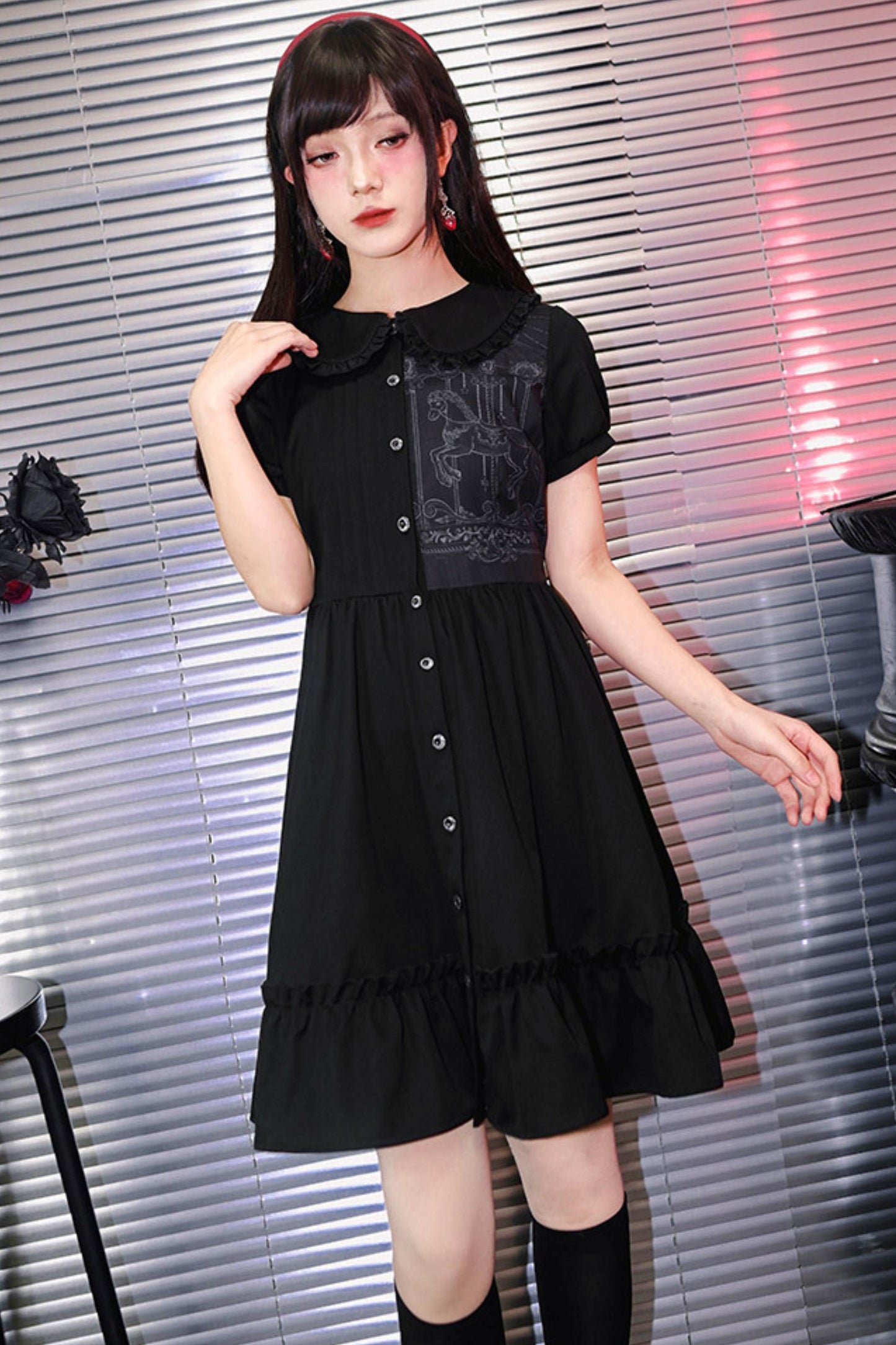 Black Lace Shirt Dress