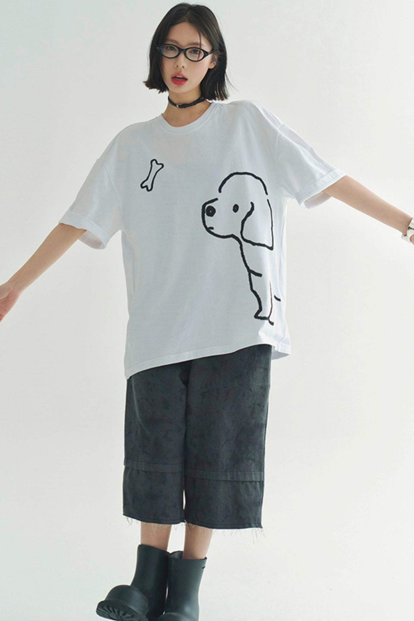T-shirt à motif chiot