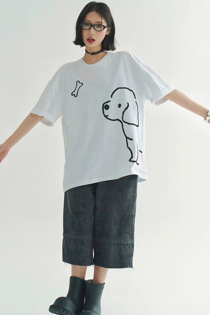 T-shirt à motif chiot