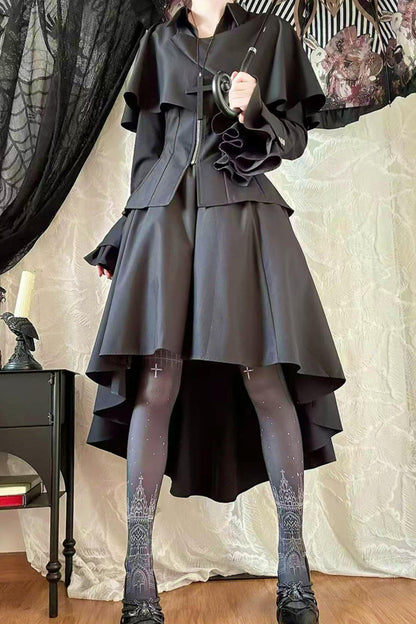 Embroidered Gothic Shawl Blouse