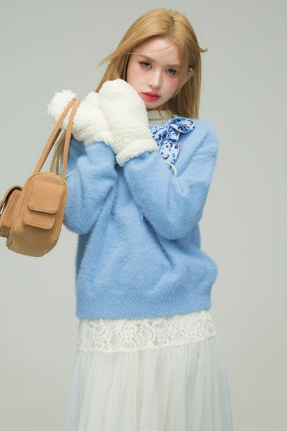 スノーイーブルーレオパードフォーファースウェーター