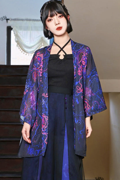 黑色纹理吊带背心