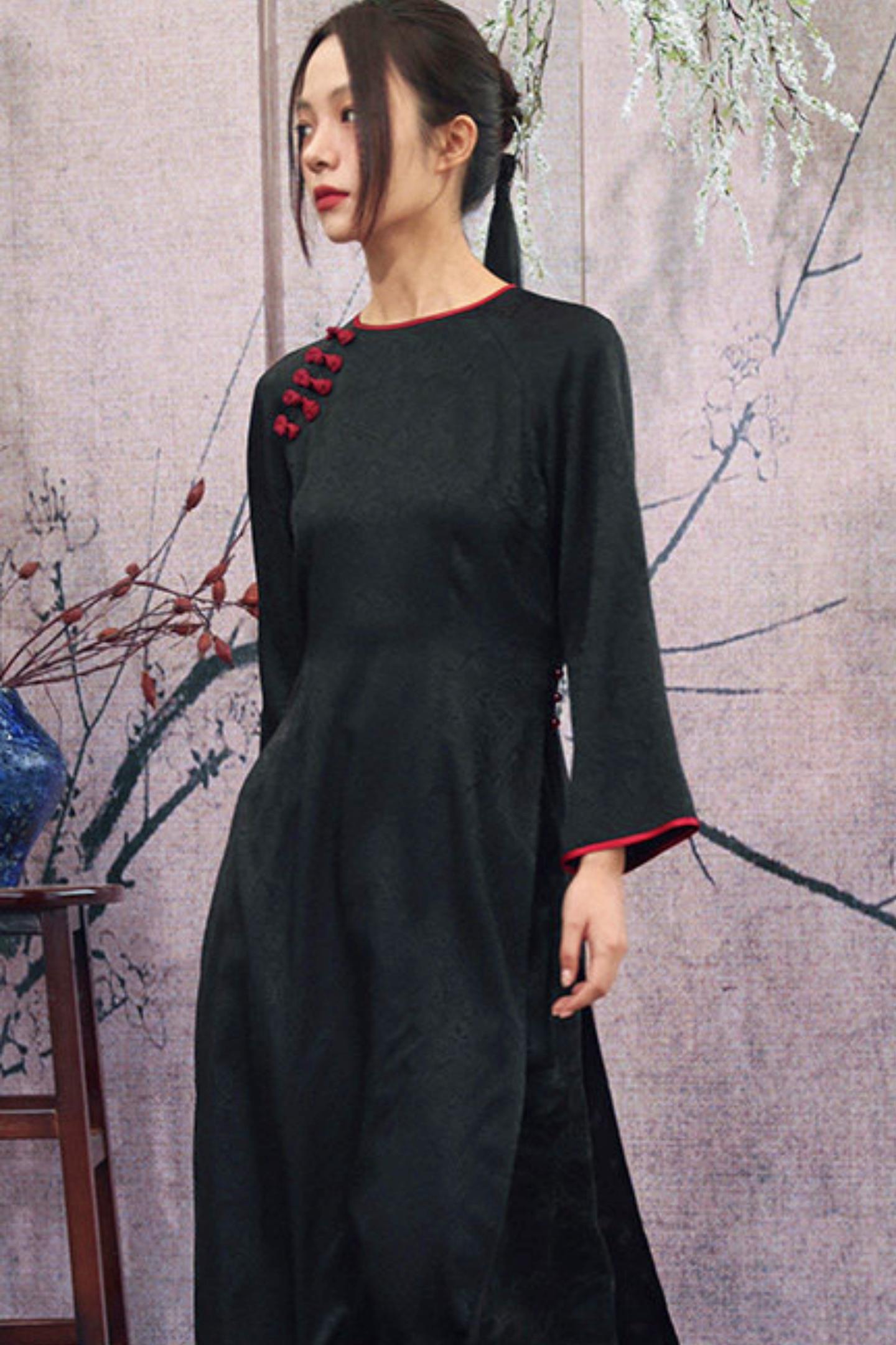 Jacquard Chinese-Style Long Shirt