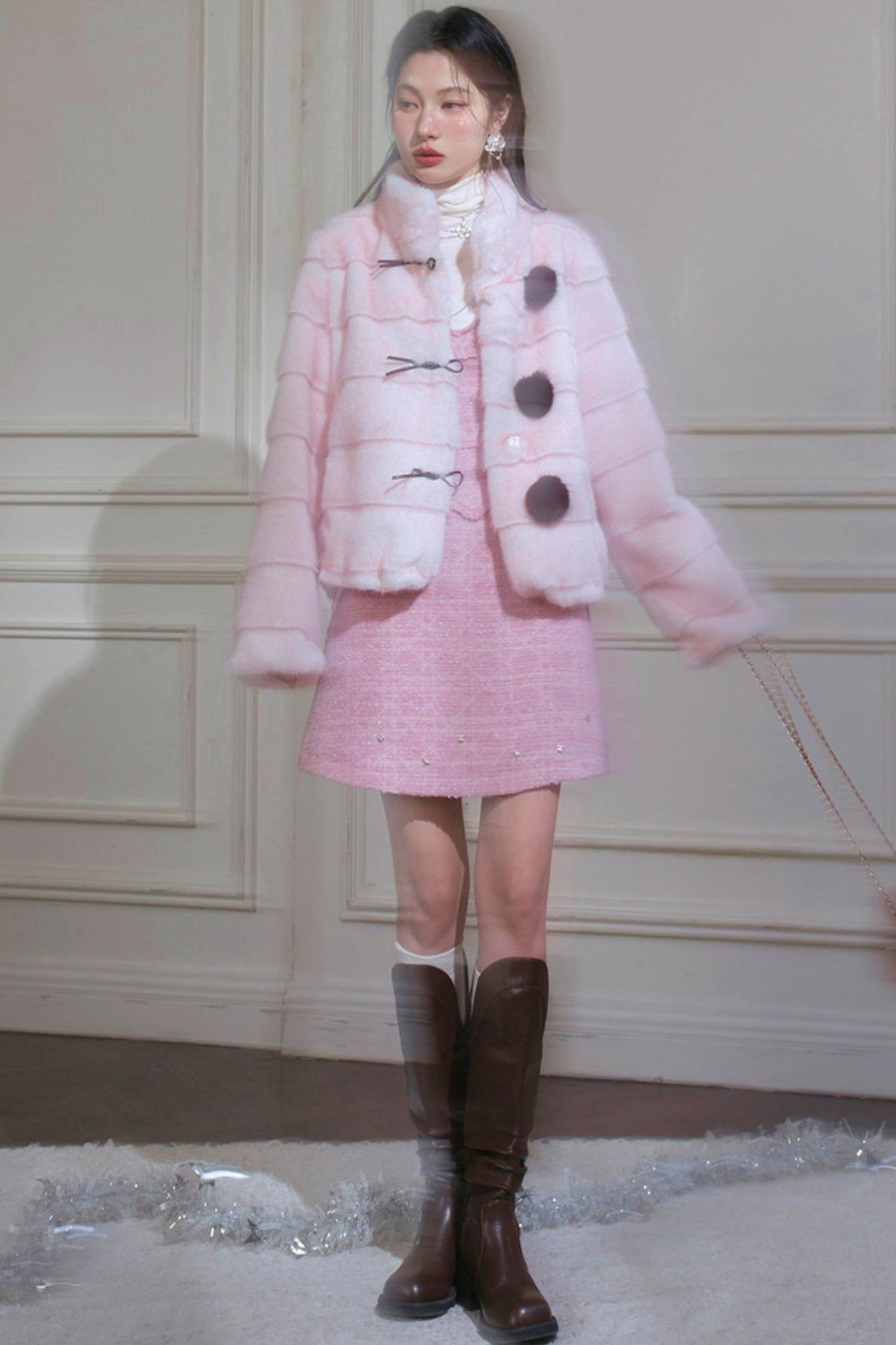 Sweetheart Glitter Tweed Dress