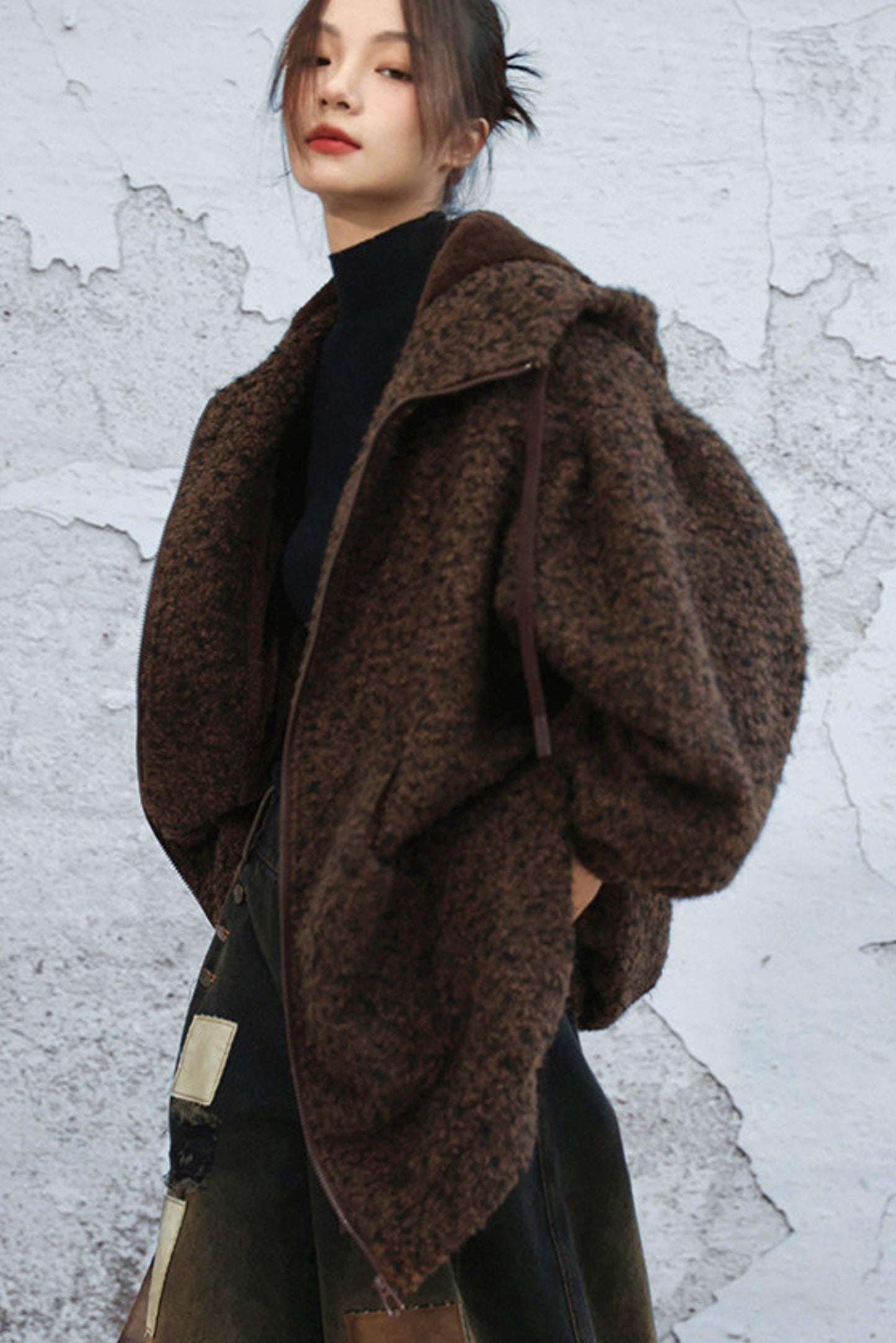 Popcorn lantern sleeve jacket