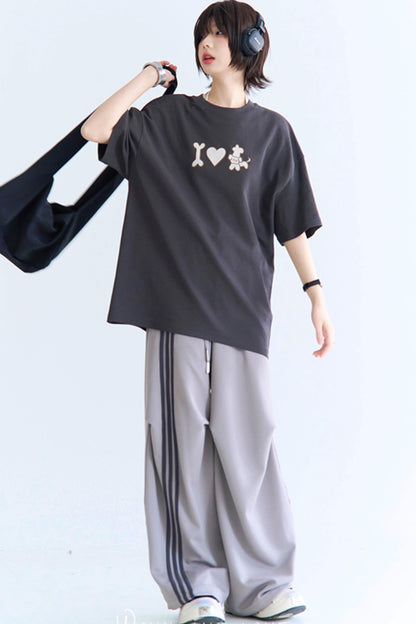 Embroidered Papi Crew Neck T-Shirt