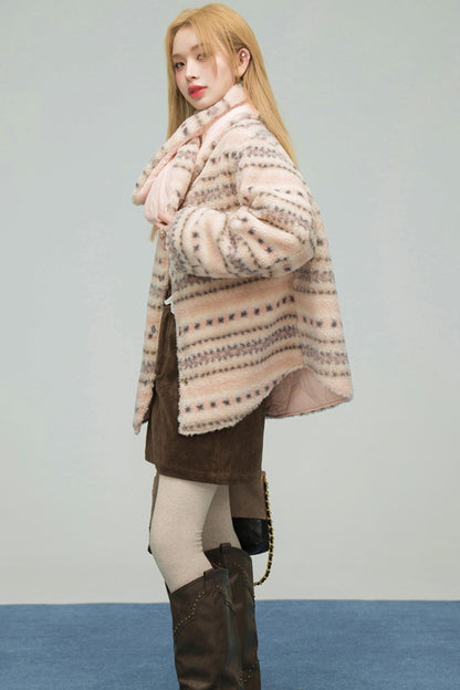 ローズピンクリバーシブルコットンジャケット