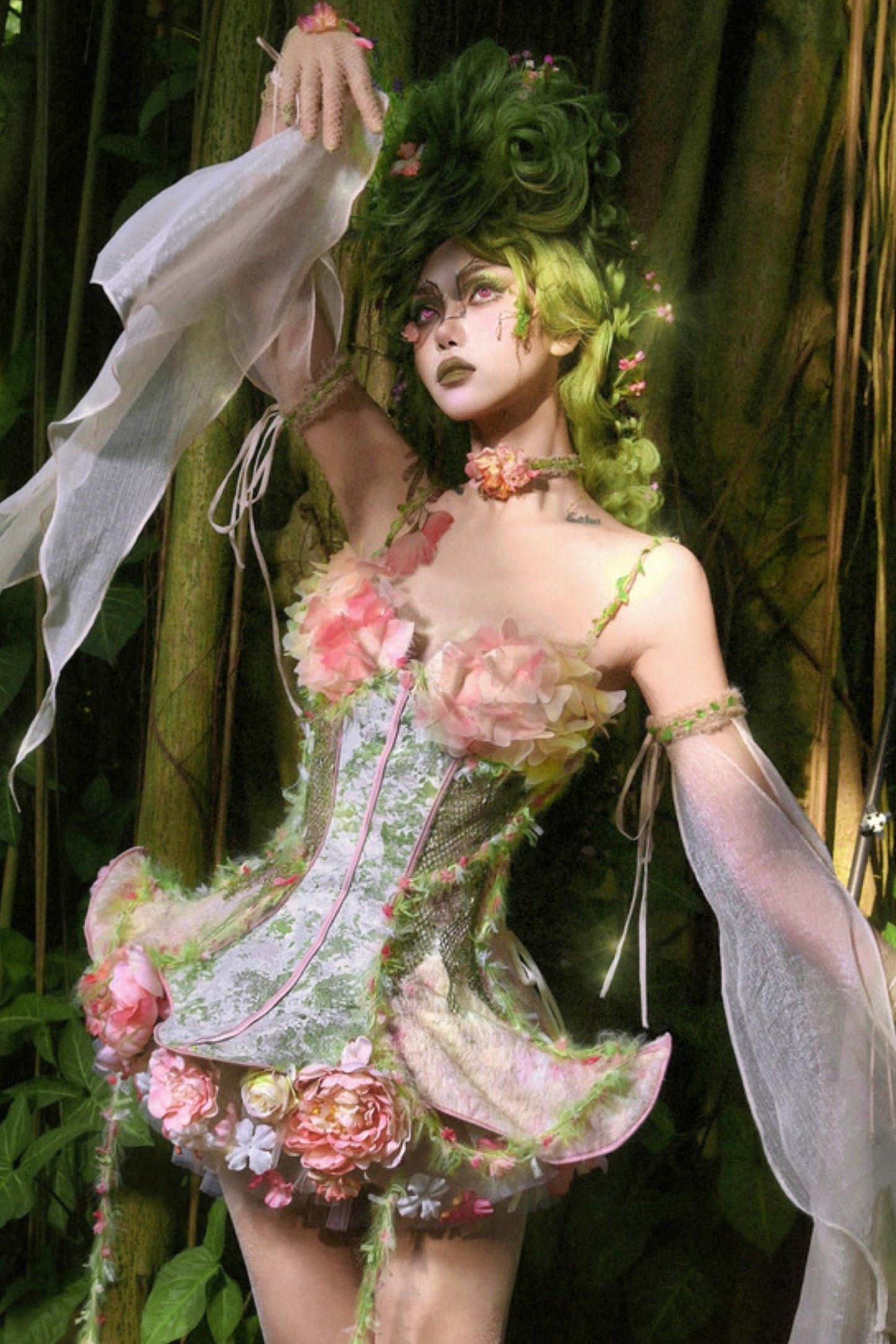 Forest Elf Corset Dress Setup