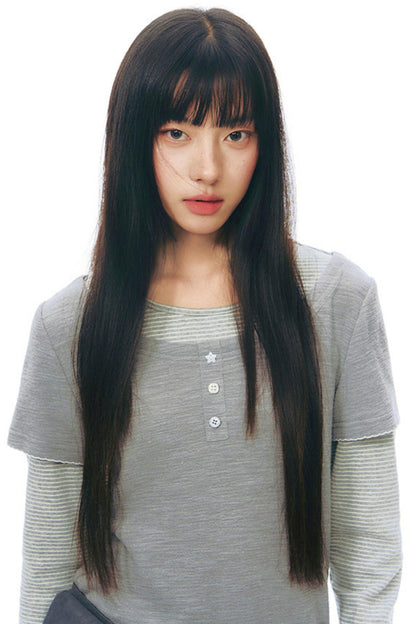 コントラストカラーレイヤートップス