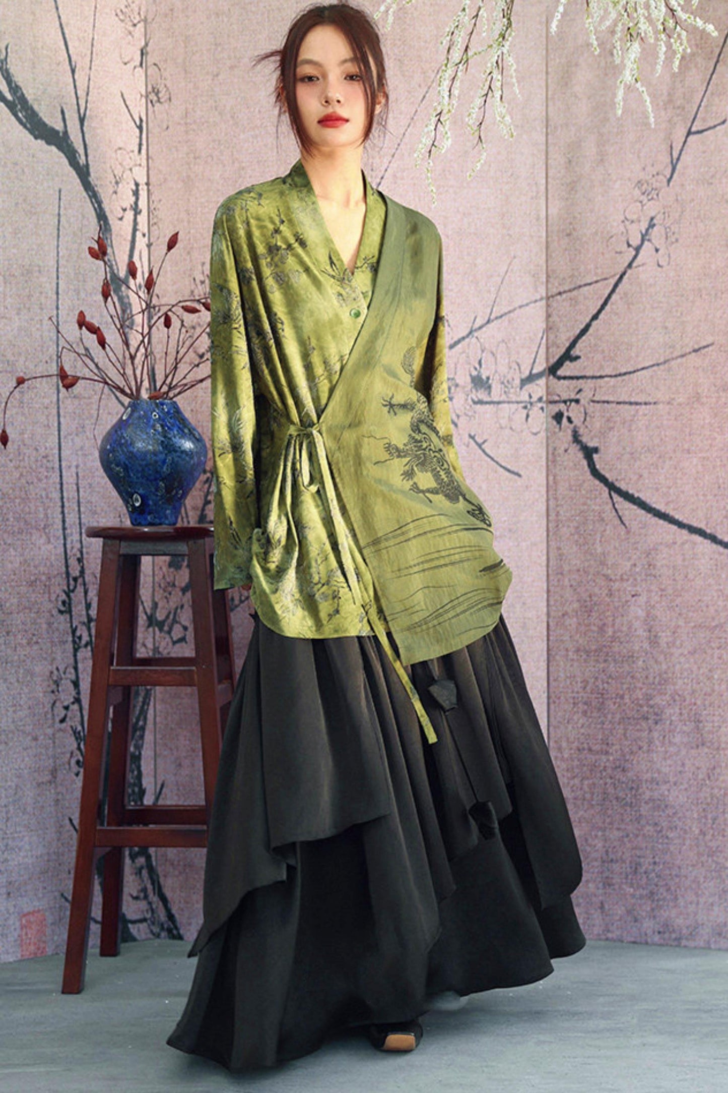 Dark Romantic Satin Skirt
