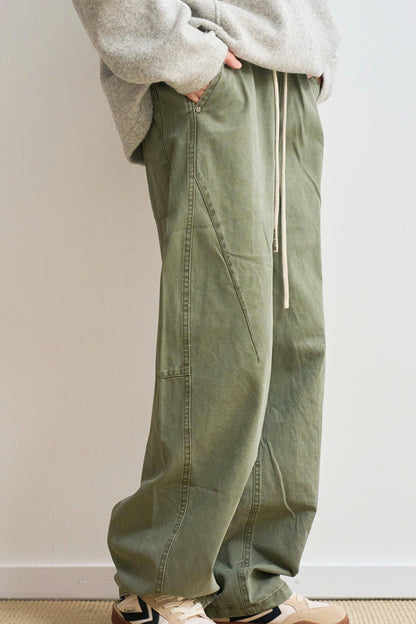 ミニマルソリッドストレートレッグパンツ