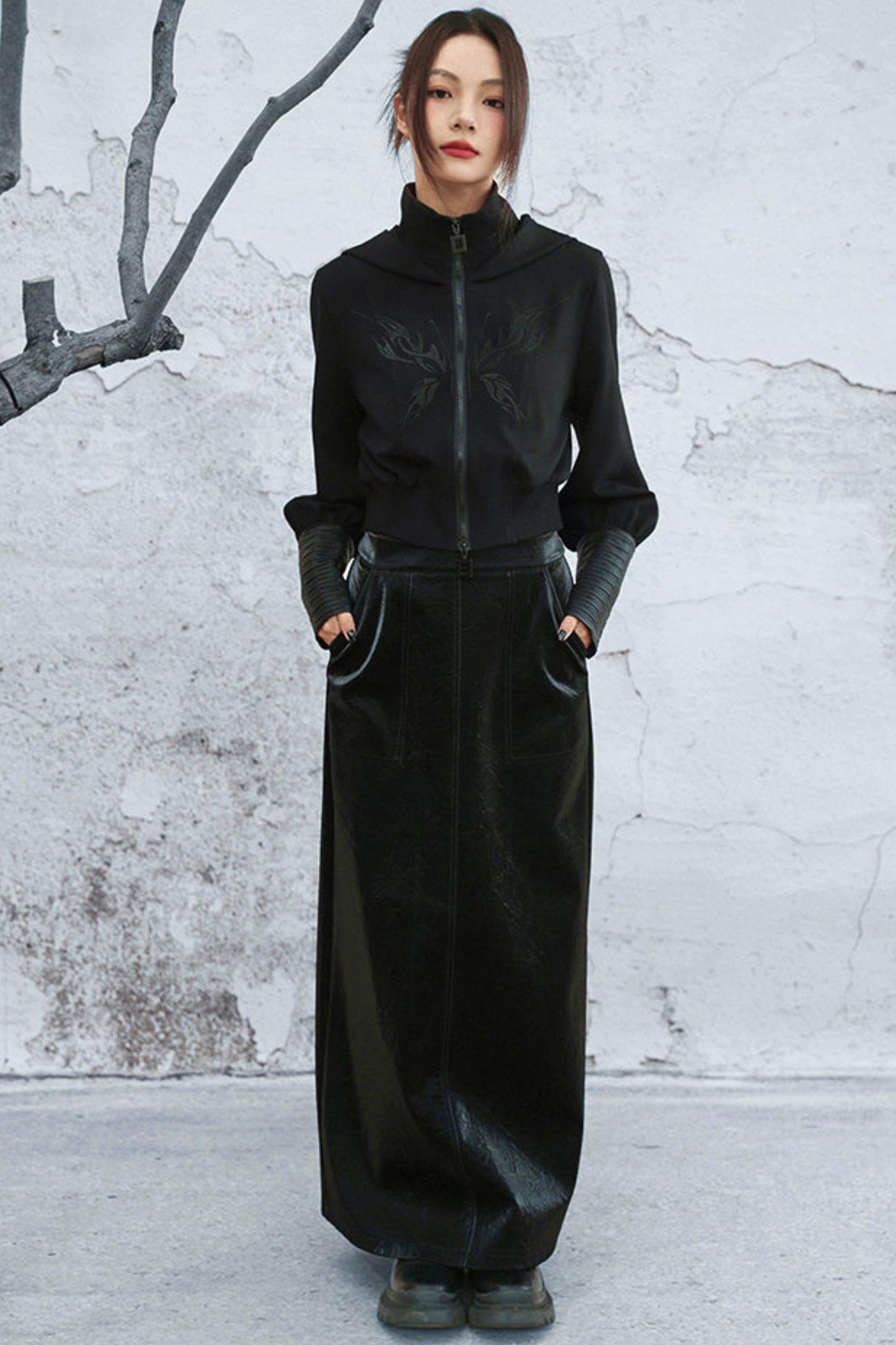 ダークビッグフードショートジャケット