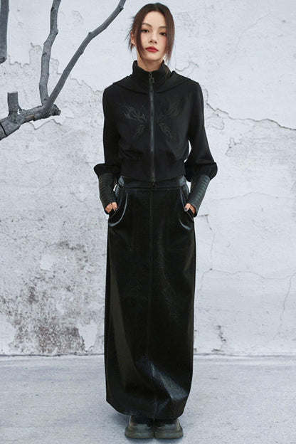 ダークビッグフードショートジャケット